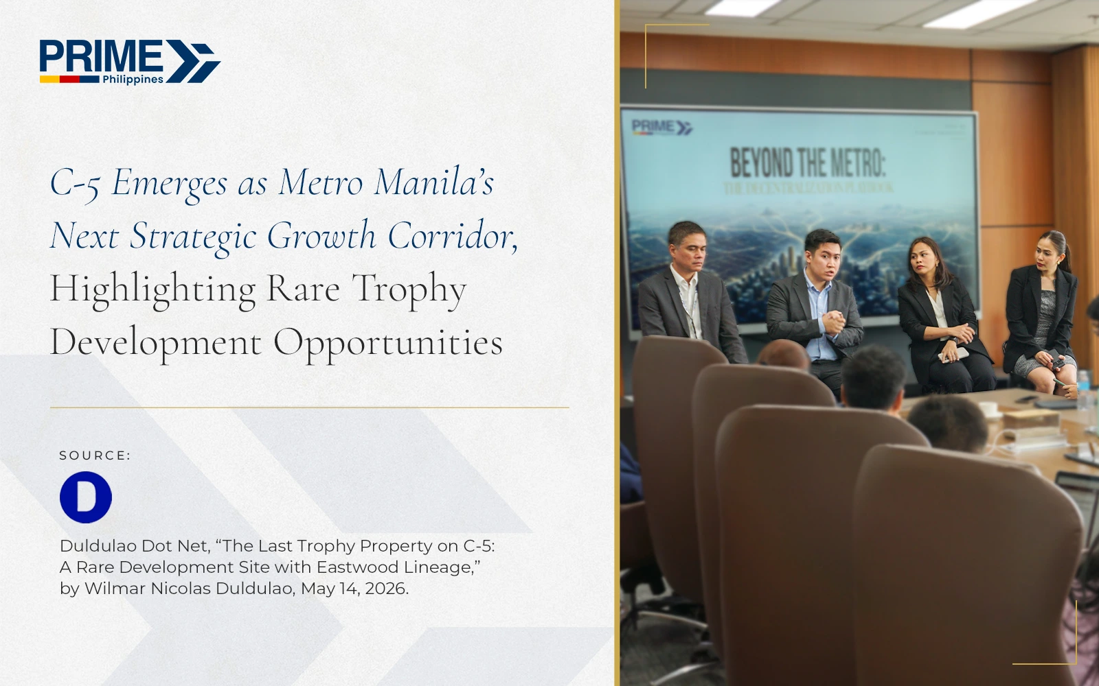 C-5 Emerges as Metro Manila’s Next Strategic Growth Corridor, Highlighting Rare Trophy Development Opportunities